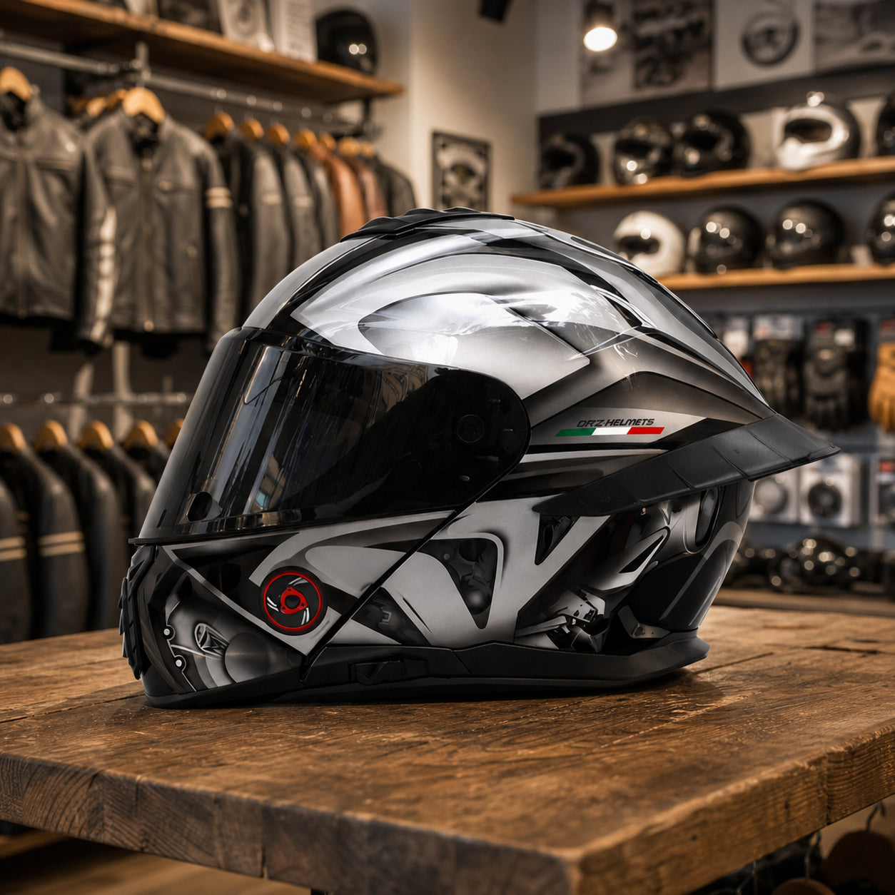 REBELRUST StrikeForce Full Face Motorcycle Helmet - Velocity White (Black Lens)