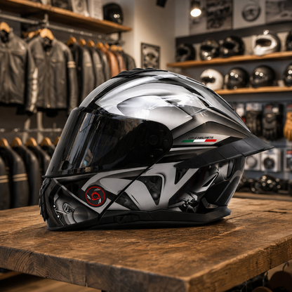 REBELRUST StrikeForce Full Face Motorcycle Helmet - Velocity White (Black Lens)