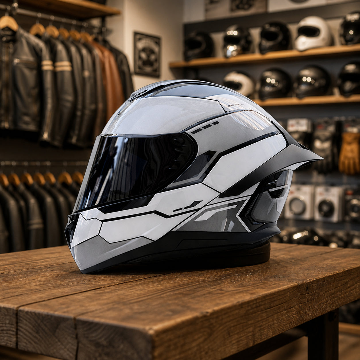 REBELRUST X-Pro Full Face Helmet - Velocity White, Black Lens