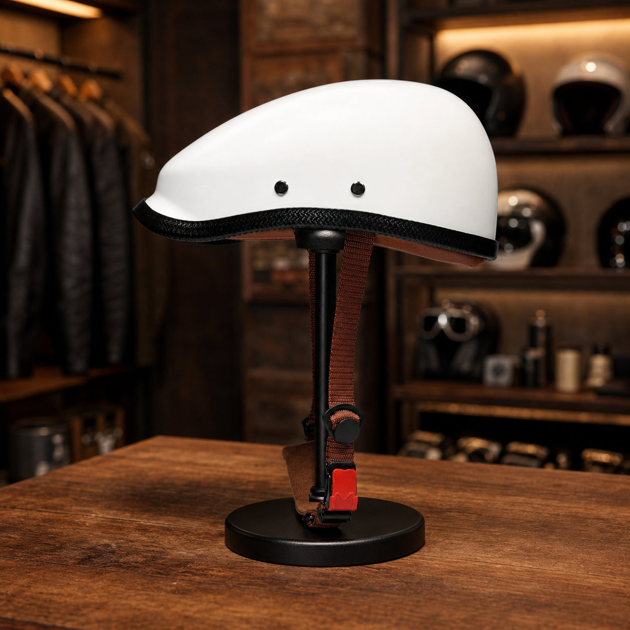 REBELRUST Vintage Low-Profile Half Helmet - Chrome