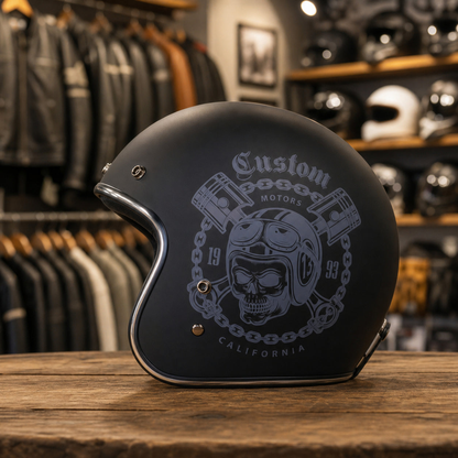 REBELRUST Fiberglass Retro Motorcycle Helmet - Colorway 02