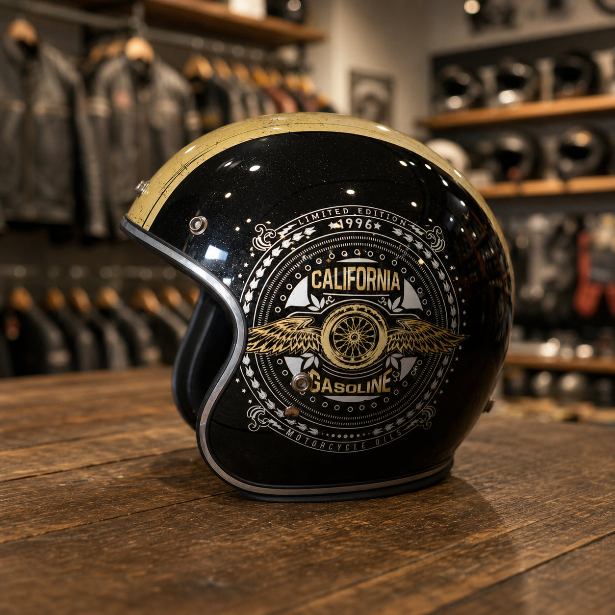 REBELRUST Fiberglass Retro Motorcycle Helmet - Colorway 05