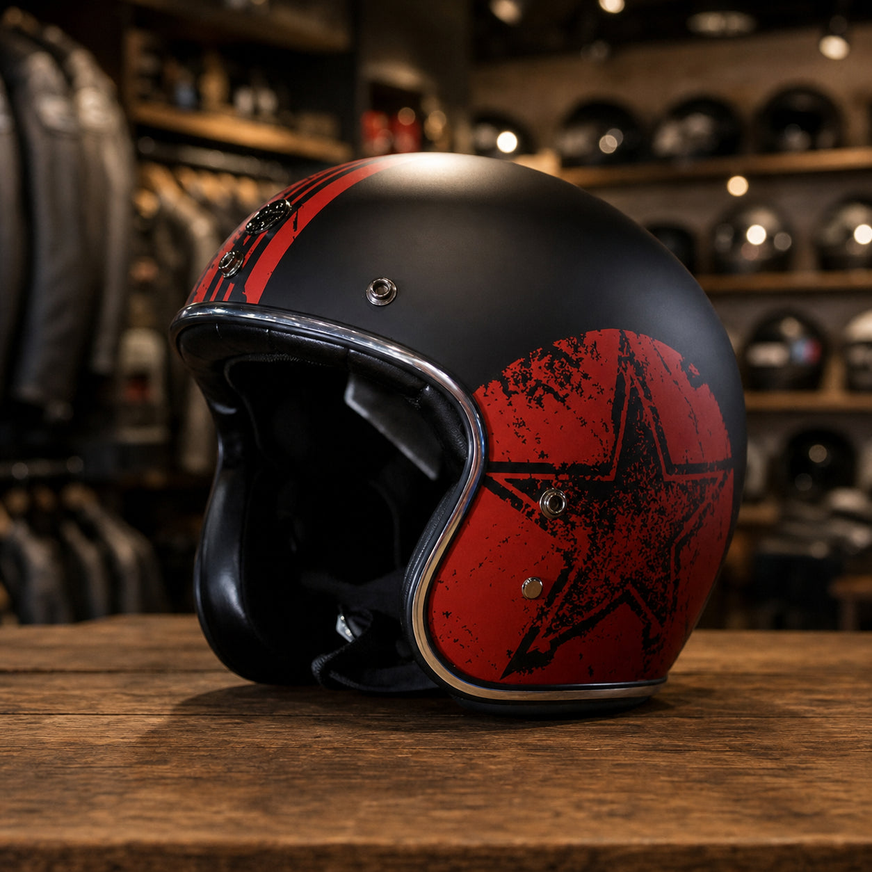 REBELRUST Fiberglass Retro Motorcycle Helmet - Colorway 06