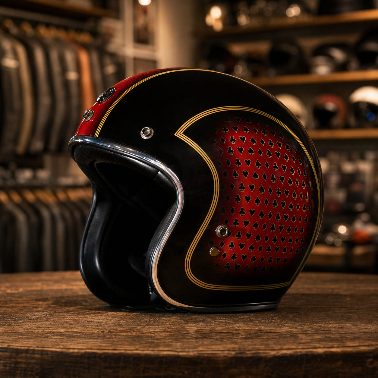 REBELRUST Fiberglass Retro Motorcycle Helmet - Colorway 07