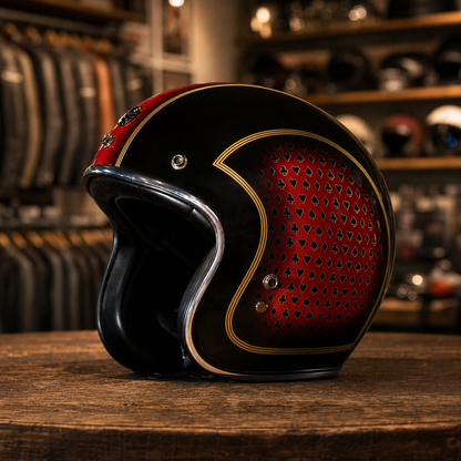REBELRUST Fiberglass Retro Motorcycle Helmet - Colorway 07