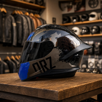REBELRUST X-Pro Full Face Helmet - Chrome Storm, Black Lens
