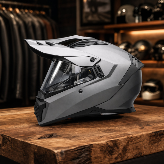 REBELRUST StormBlade XR Adventure Pro Full Face Helmet - Grey, Black Lens