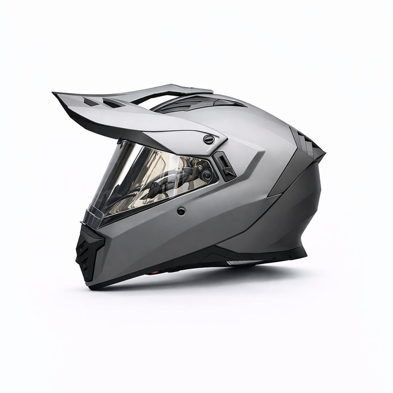 REBELRUST StormBlade XR Adventure Pro Full Face Helmet - Grey, Silver Lens