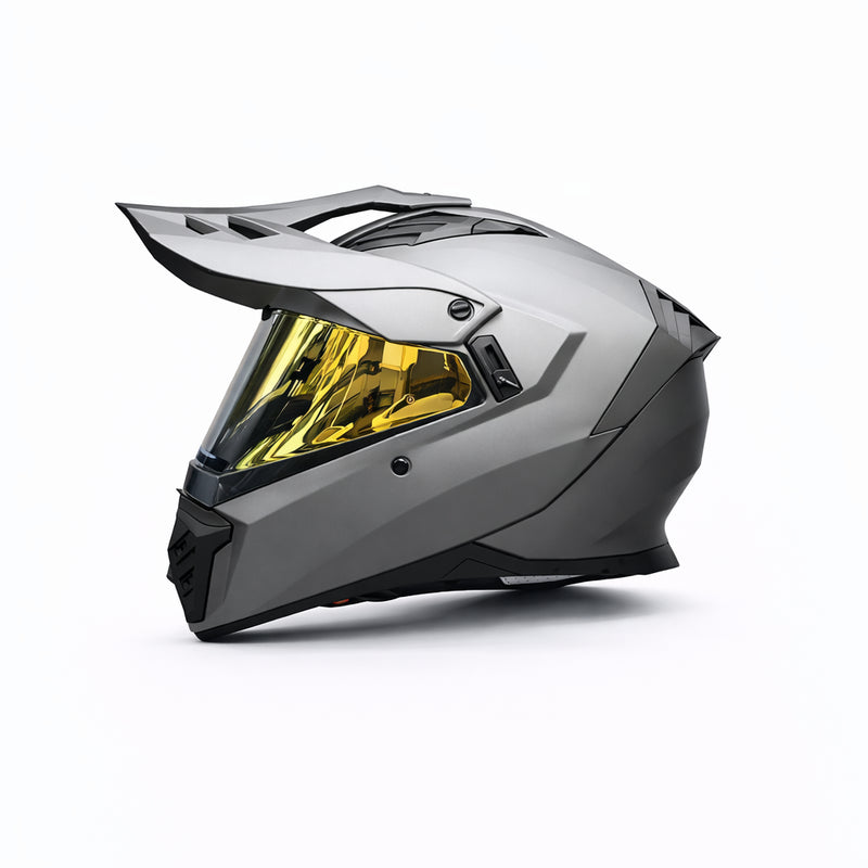 REBELRUST StormBlade XR Adventure Pro Full Face Helmet - Grey, Gold Lens