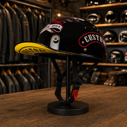 REBELRUST Retro 90s Half Helmet - Custom Chopper