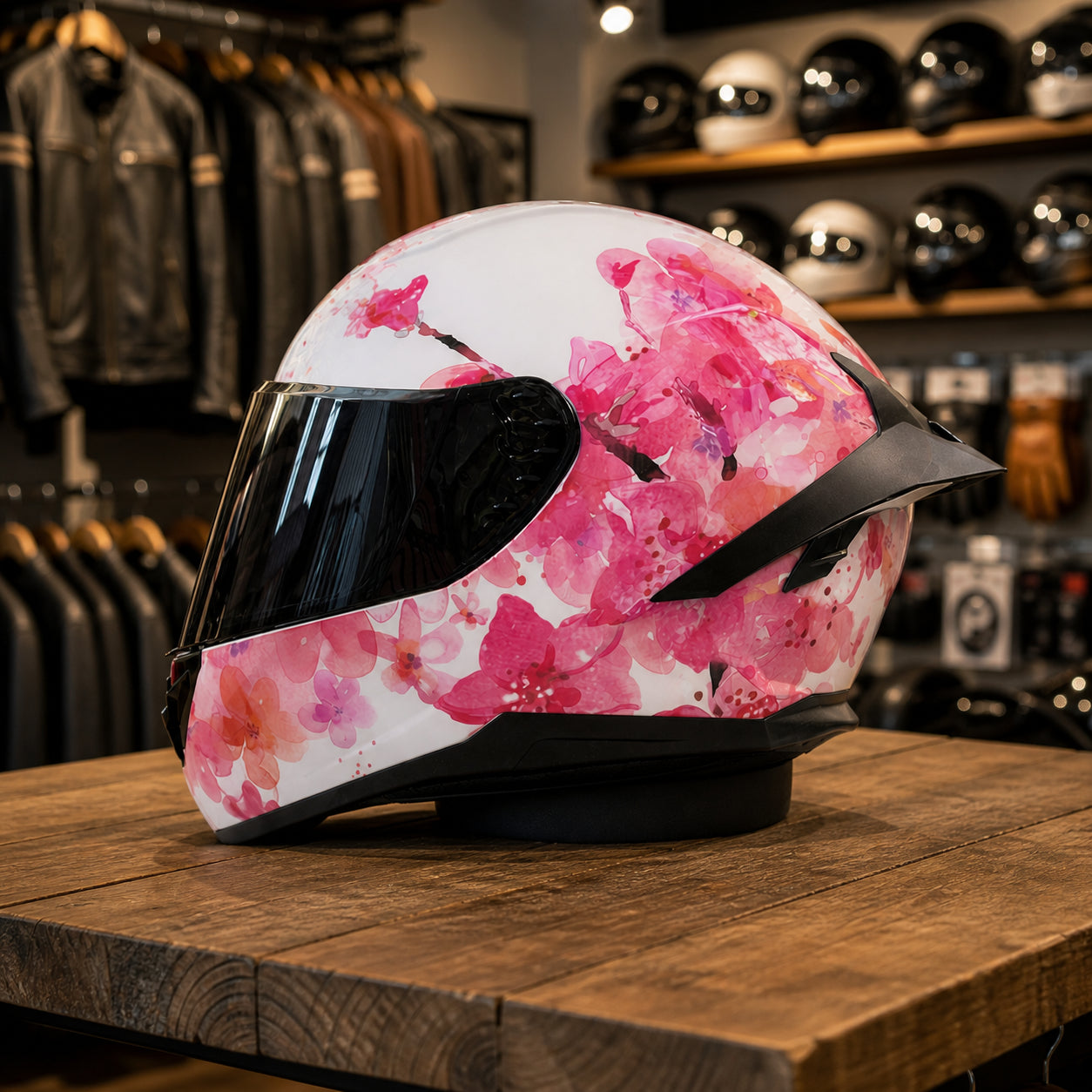 REBELRUST X-Pro Full Face Helmet - Sakura Bloom, Black Lens