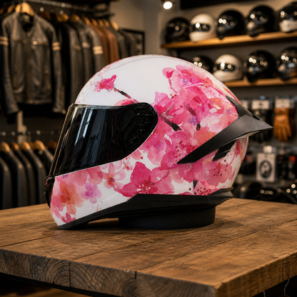 REBELRUST X-Pro Full Face Helmet - Sakura Bloom, Black Lens