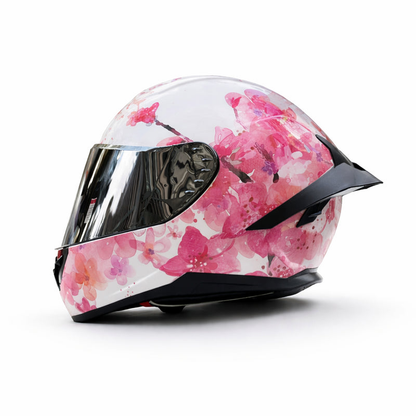 REBELRUST X-Pro Full Face Helmet - Sakura Bloom, Silver Lens