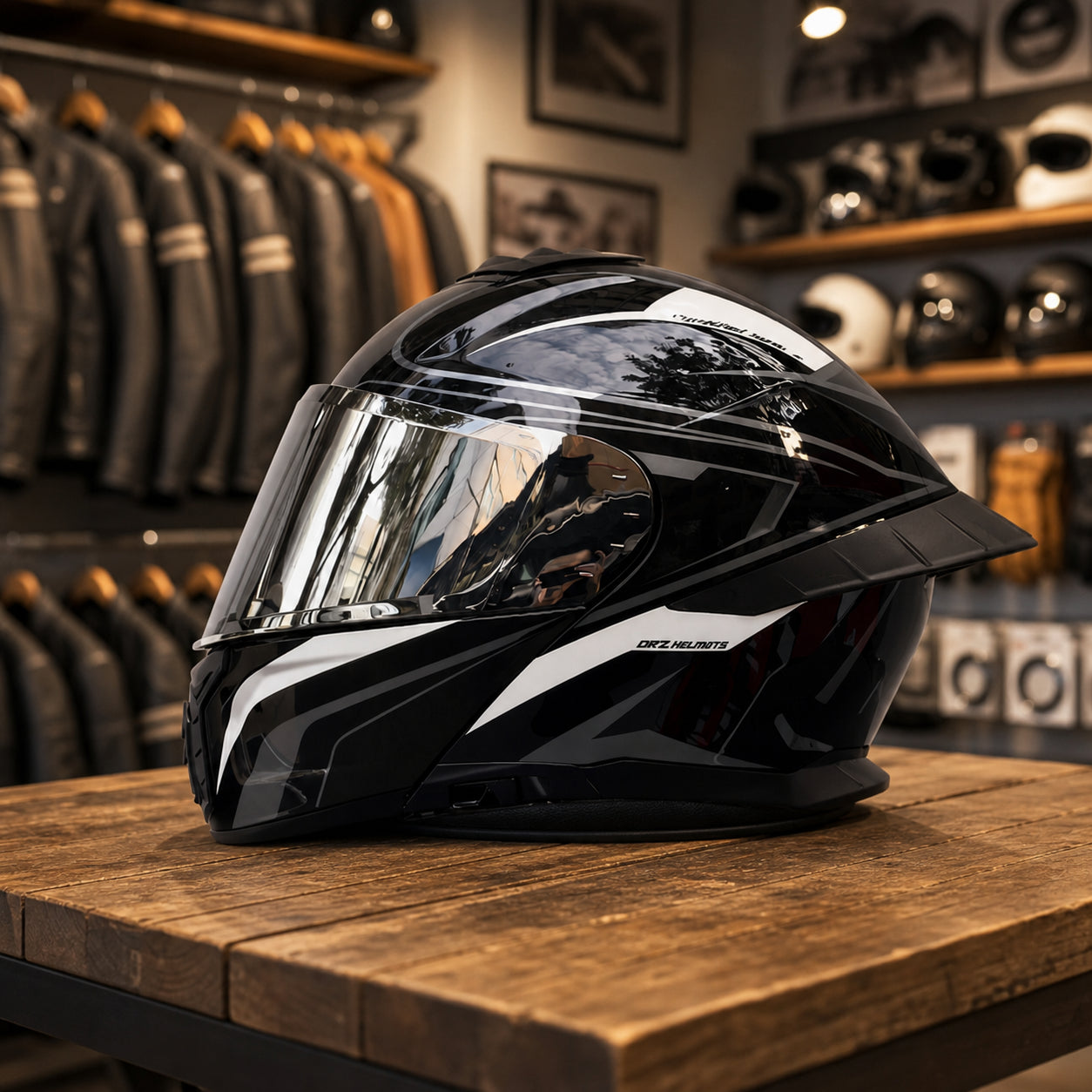 REBELRUST StrikeForce Full Face Motorcycle Helmet - Phantom Black (Silver Lens)