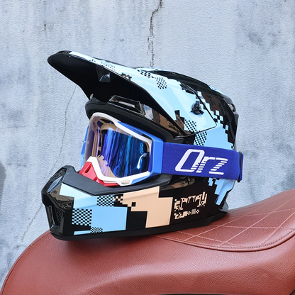REBELRUST Full Face Off-Road Motocross Helmet - front view