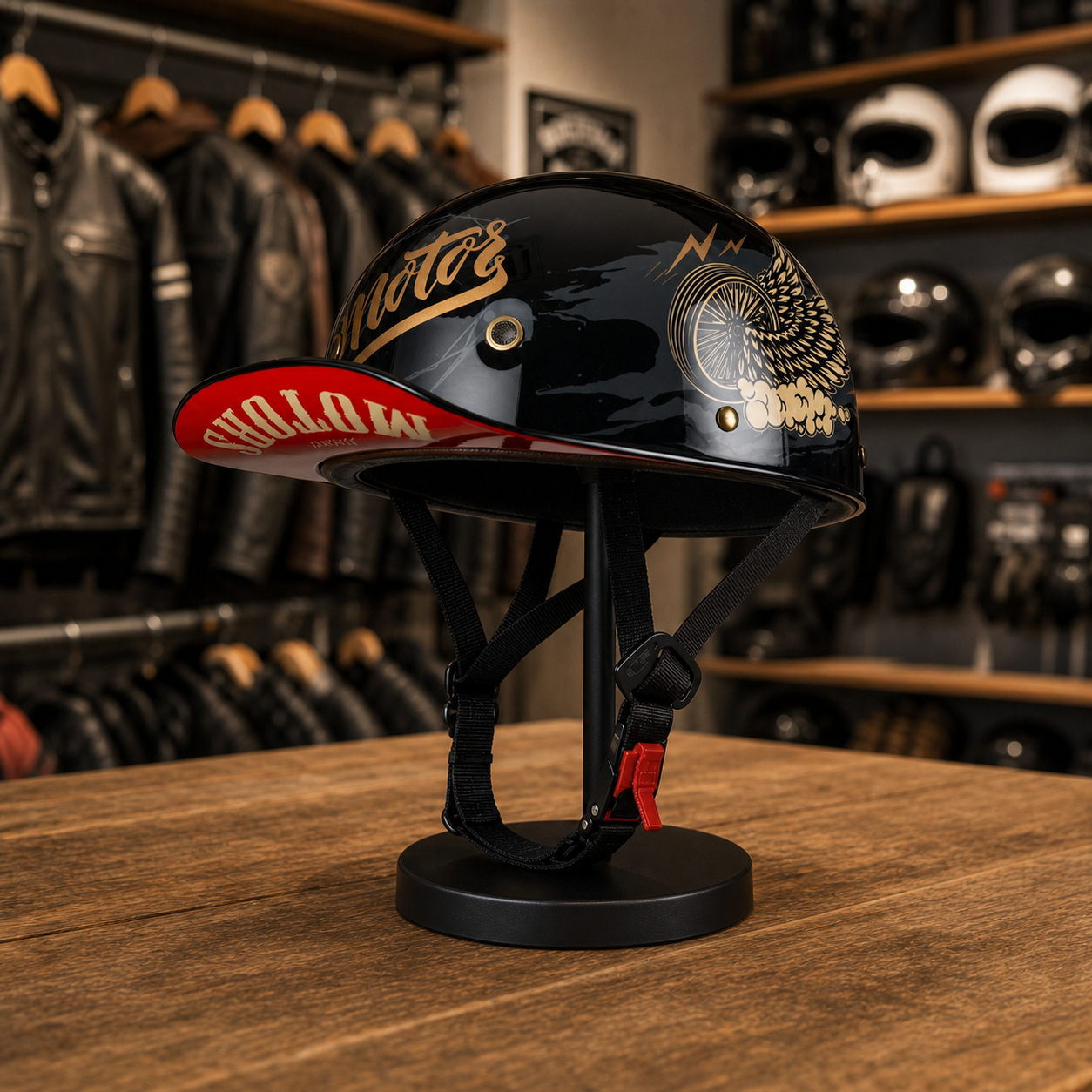 REBELRUST Retro 90s Half Helmet - side profile