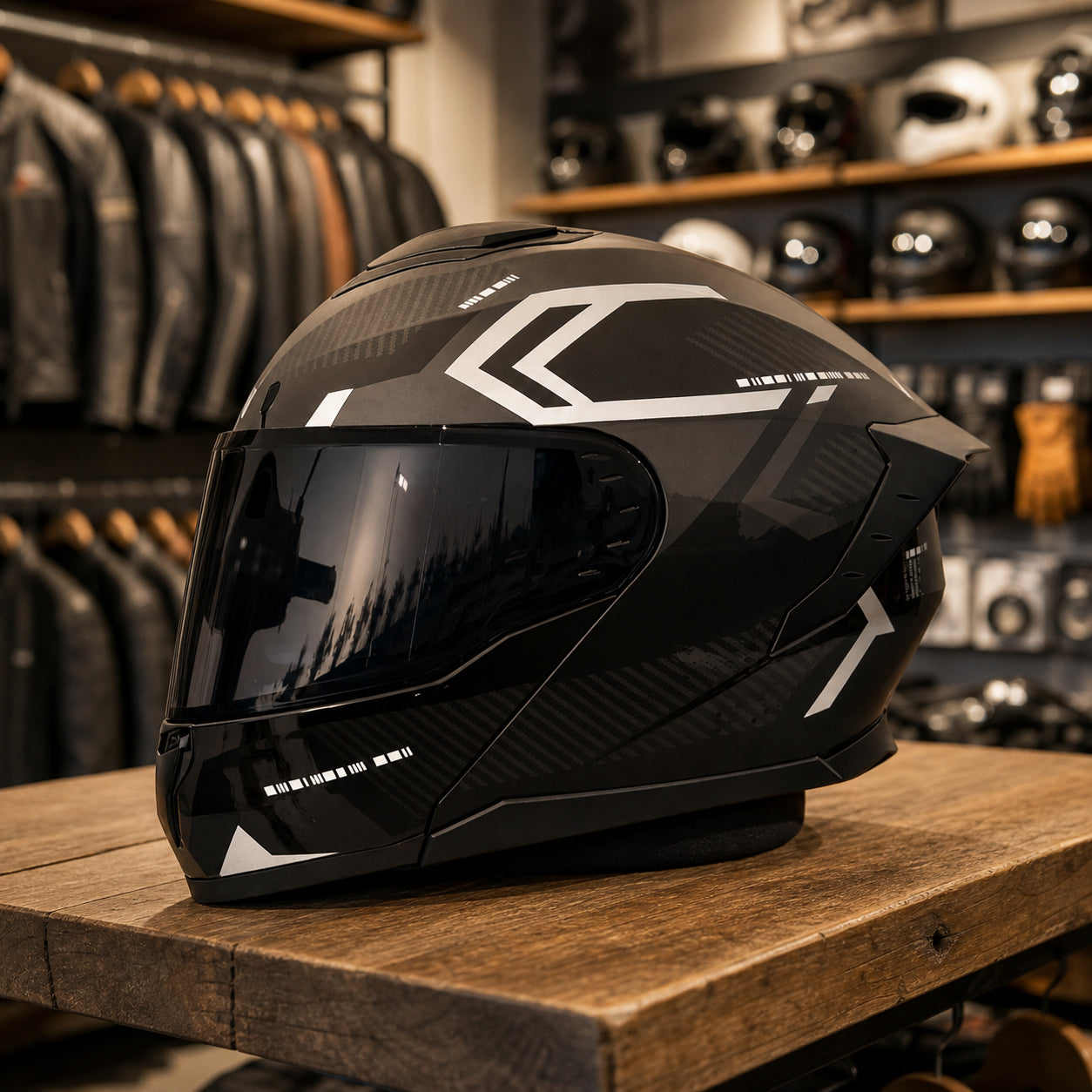 REBELRUST Shadow Pro Motorcycle Full Face Helmet - Shadow Racer, Black Lens