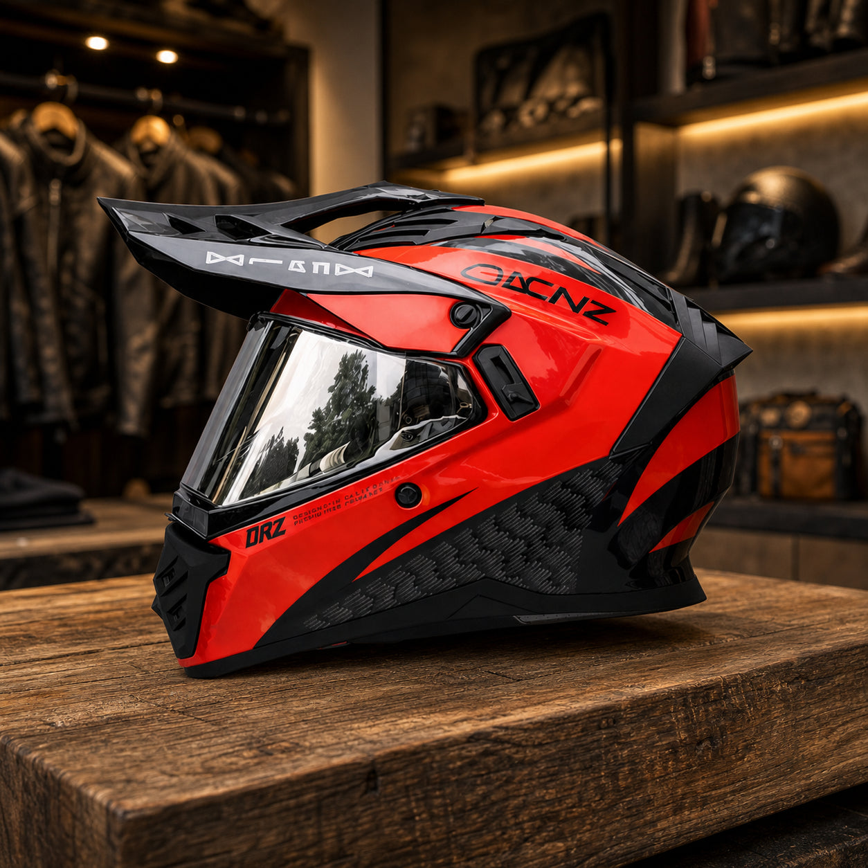 REBELRUST StormBlade XR Adventure Pro Full Face Helmet - Red Dominator, Silver Lens