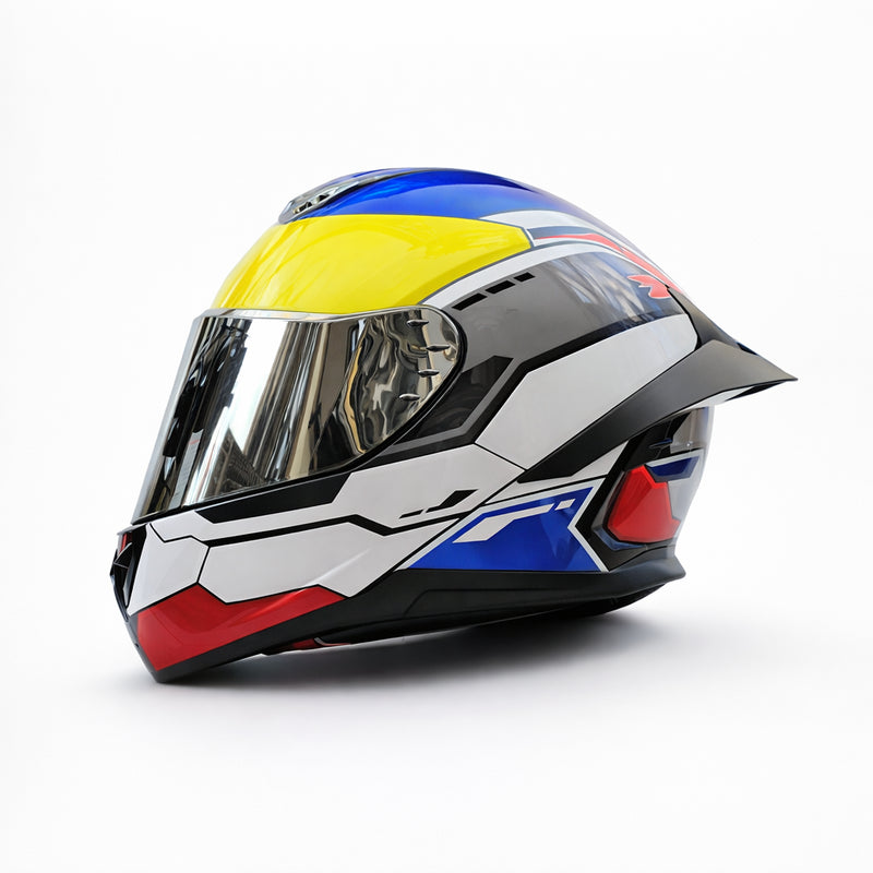 REBELRUST X-Pro Full Face Helmet - Apex Racer, Silver Lens
