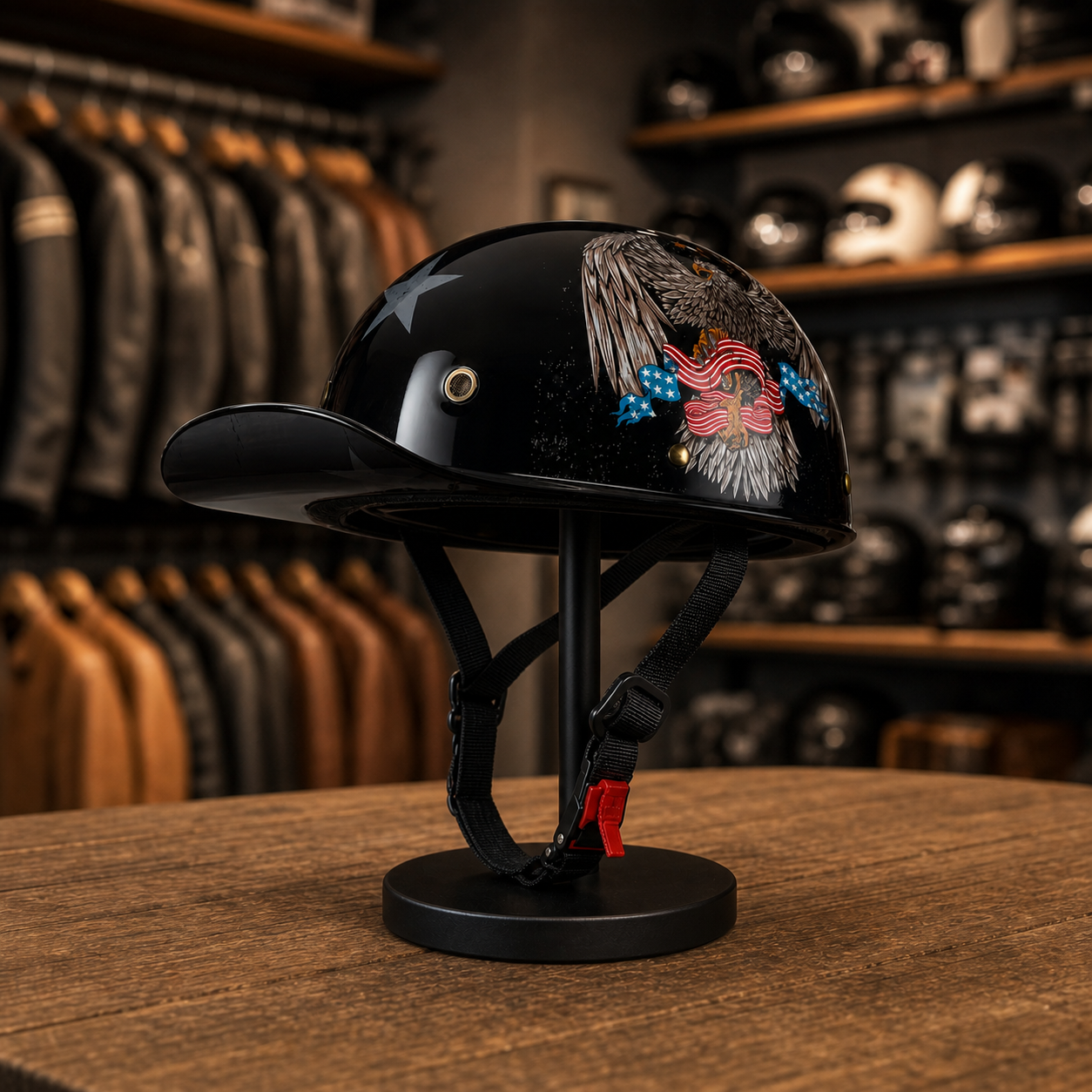 REBELRUST Retro 90s Half Helmet - Freedom Eagle