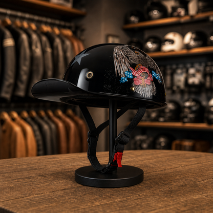 REBELRUST Retro 90s Half Helmet - Freedom Eagle