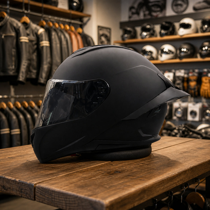 REBELRUST X-Pro Full Face Helmet - Matte Black, Black Lens