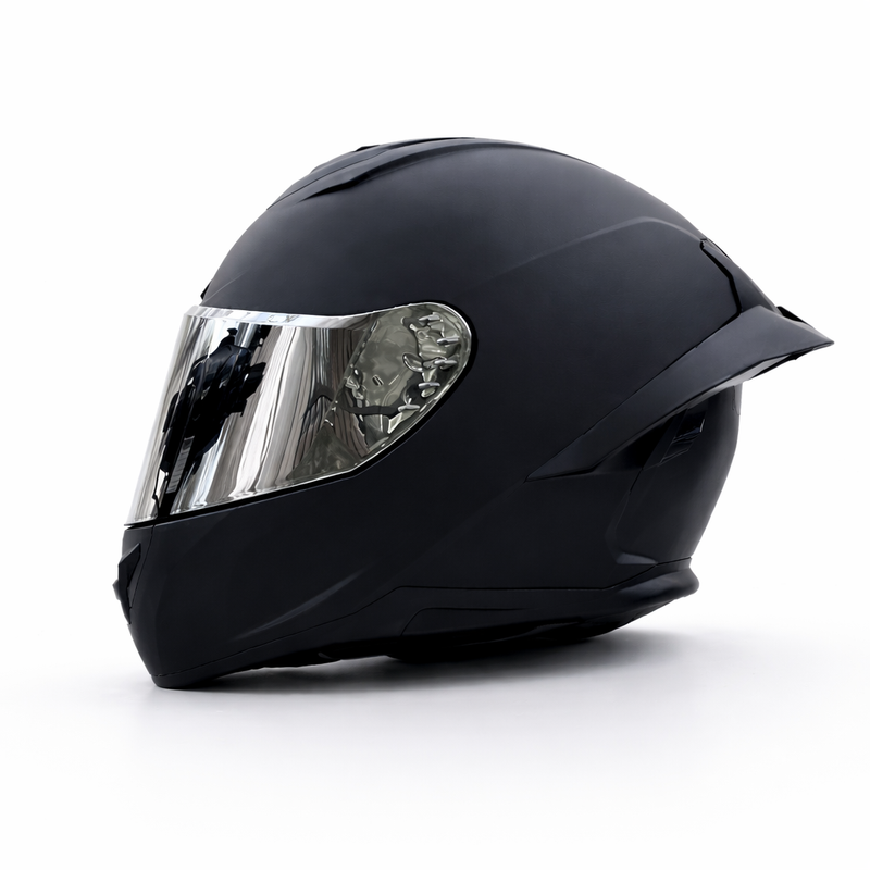 REBELRUST X-Pro Full Face Helmet - Matte Black, Silver Lens