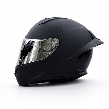REBELRUST X-Pro Full Face Helmet - Matte Black, Silver Lens
