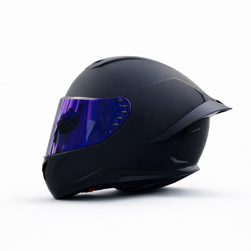 REBELRUST X-Pro Full Face Helmet - Matte Black, Purple Lens
