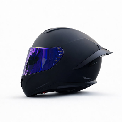 REBELRUST X-Pro Full Face Helmet - Matte Black, Purple Lens