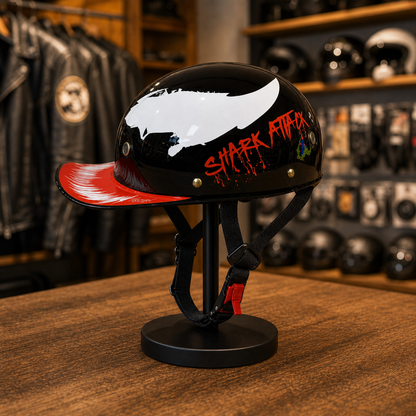 REBELRUST Retro 90s Half Helmet - back view