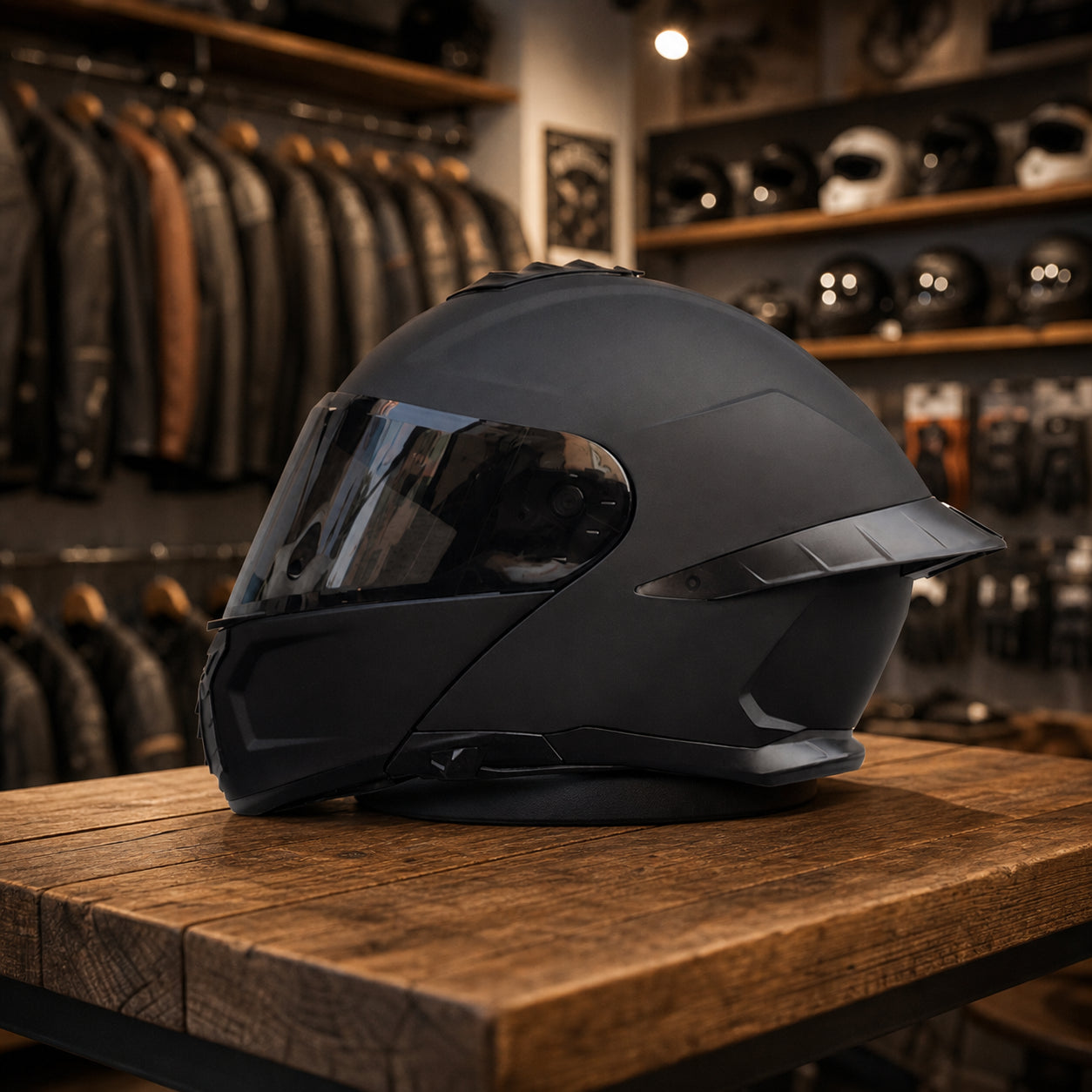 REBELRUST StrikeForce Full Face Motorcycle Helmet - Matte Black (Black Lens)