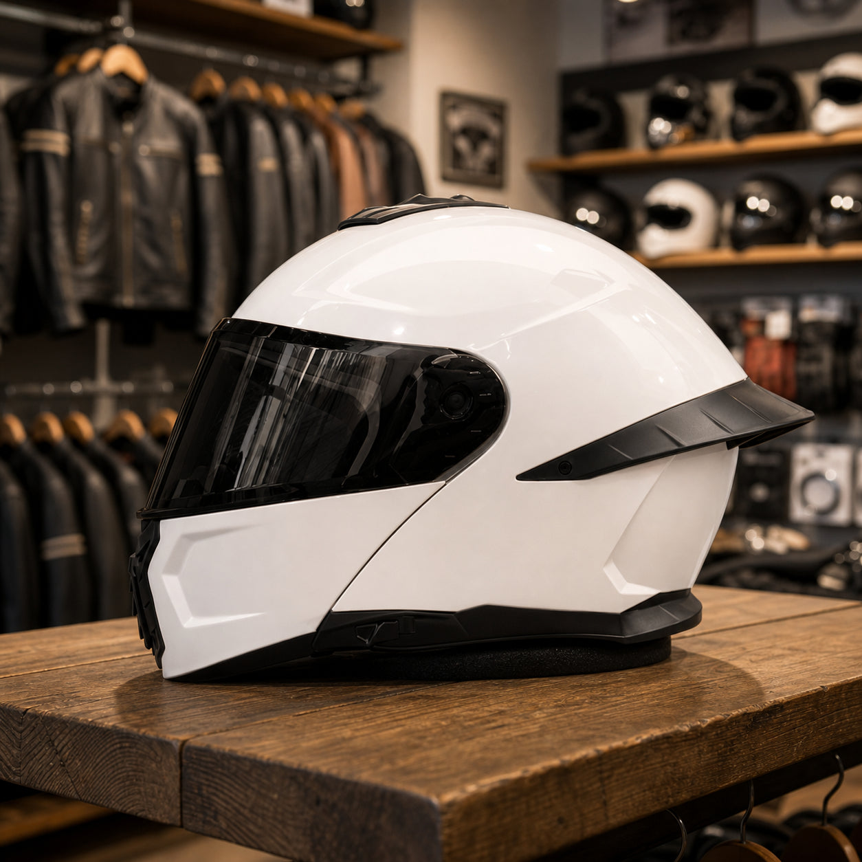 REBELRUST StrikeForce Full Face Motorcycle Helmet - White (Black Lens)