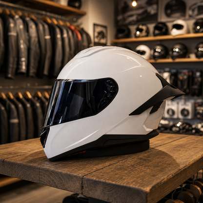 REBELRUST X-Pro Full Face Helmet - White, Black Lens