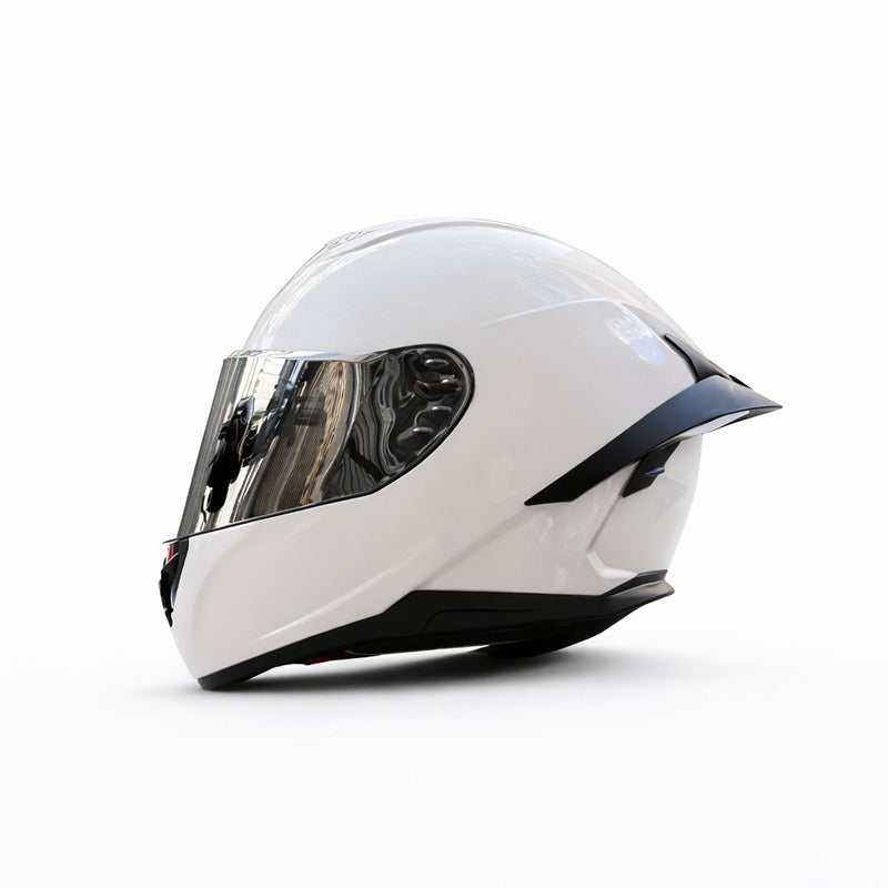REBELRUST X-Pro Full Face Helmet - White, Silver Lens