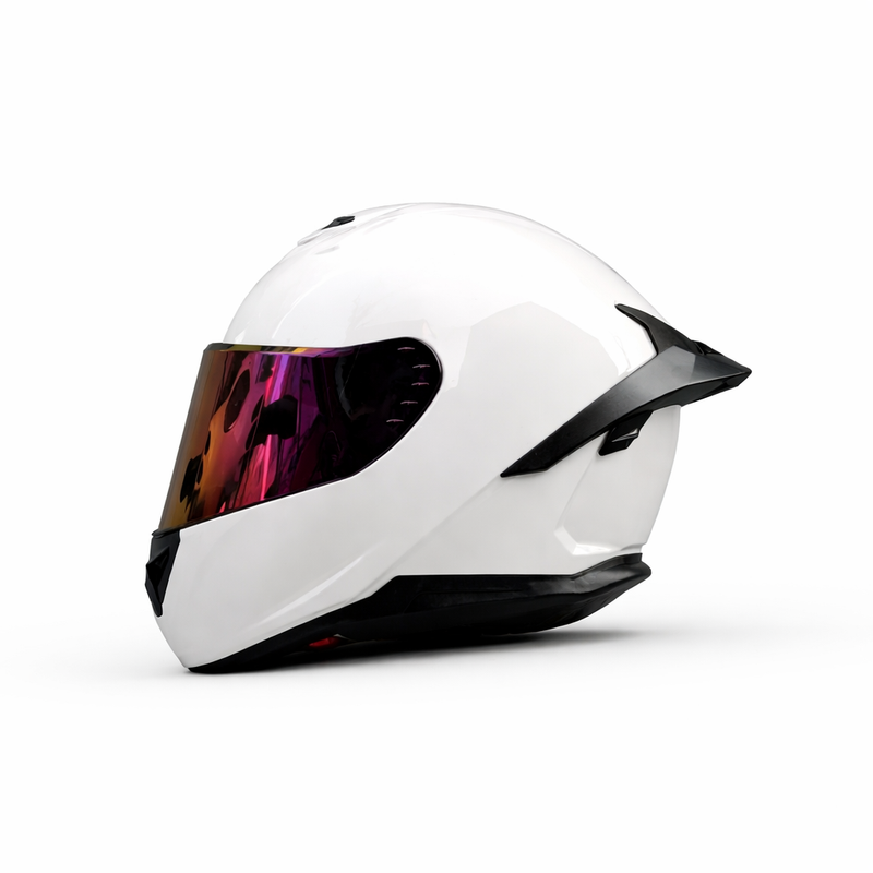 REBELRUST X-Pro Full Face Helmet - White, Purple Lens