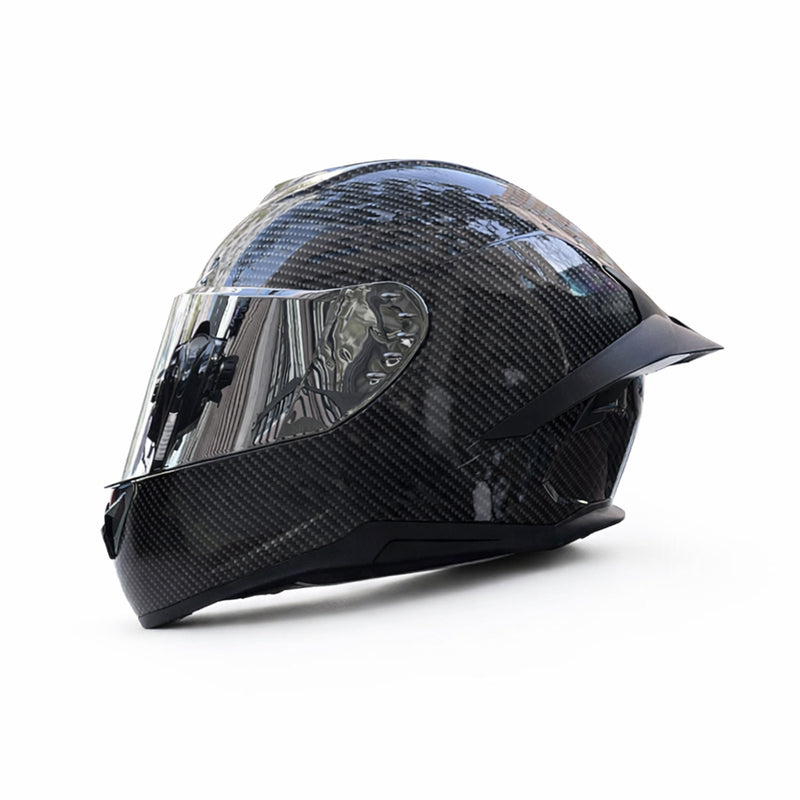 REBELRUST X-Pro Full Face Helmet - Carbon, Silver Lens
