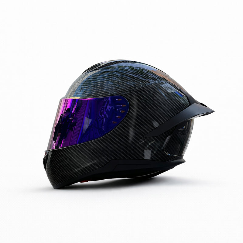 REBELRUST X-Pro Full Face Helmet - Carbon, Purple Lens