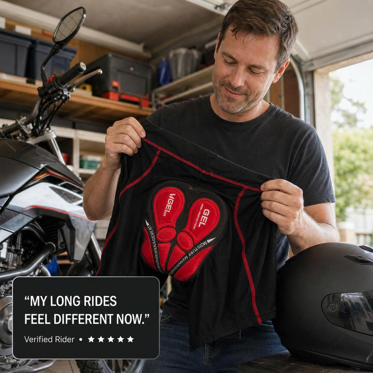 REBELRUST Pro-Tour Motorcycle Padded Shorts