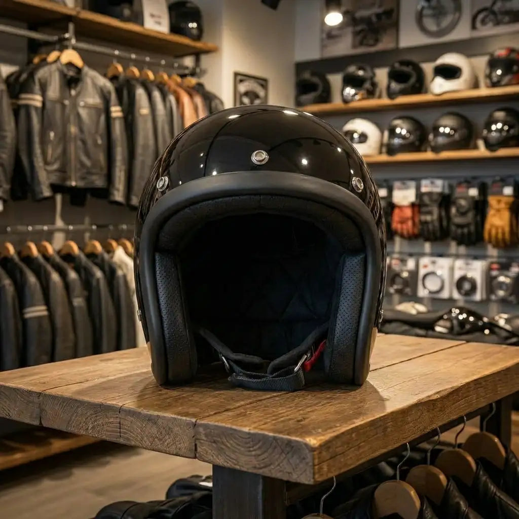 REBELRUST - Low Profile Vintage Motorcycle Helmet - in use on the road