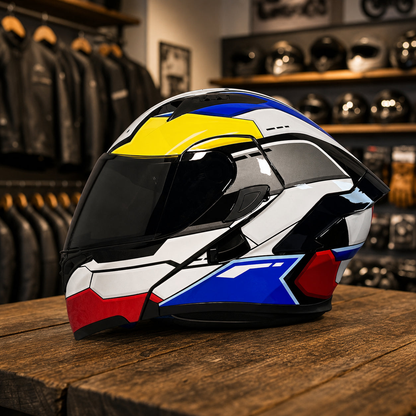 REBELRUST Vortex Carbon Full Face Helmet - Racing Spectrum Black Lens colorway