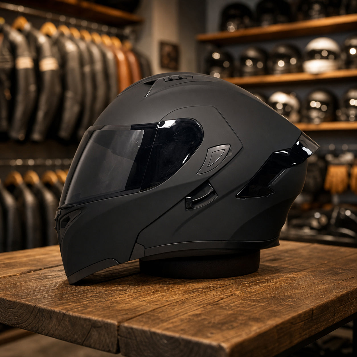 REBELRUST Vortex Carbon Full Face Helmet - Graphite Shadow Black Lens colorway
