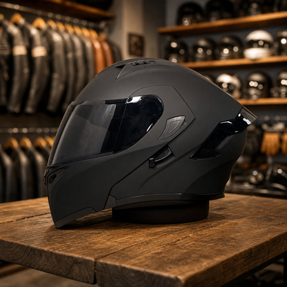 REBELRUST Vortex Carbon Full Face Helmet - Graphite Shadow Black Lens colorway
