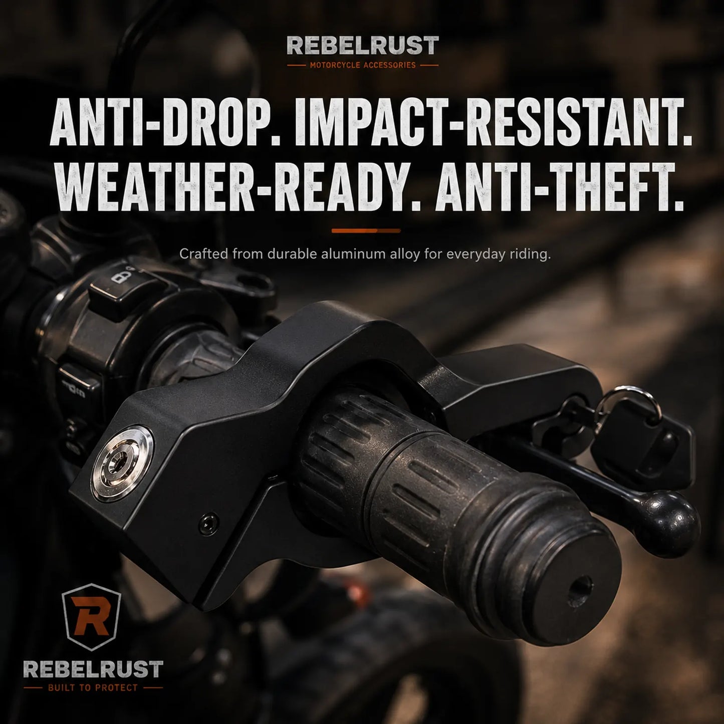 REBELRUST - Anti-Theft Grip Lock for Motorcycles