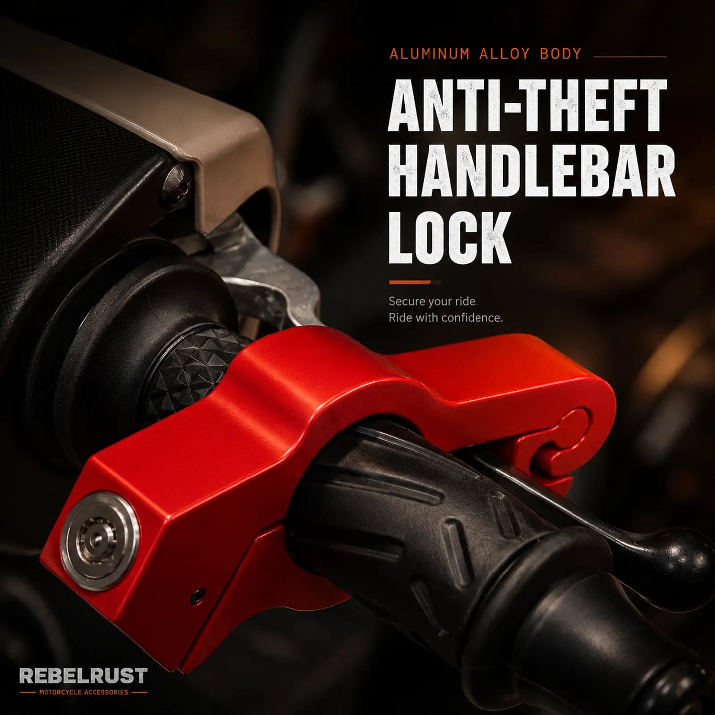 REBELRUST - Anti-Theft Grip Lock for Motorcycles