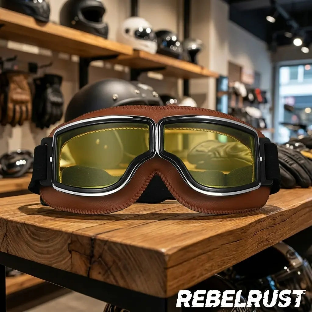 Brown Leather Frame Yellow