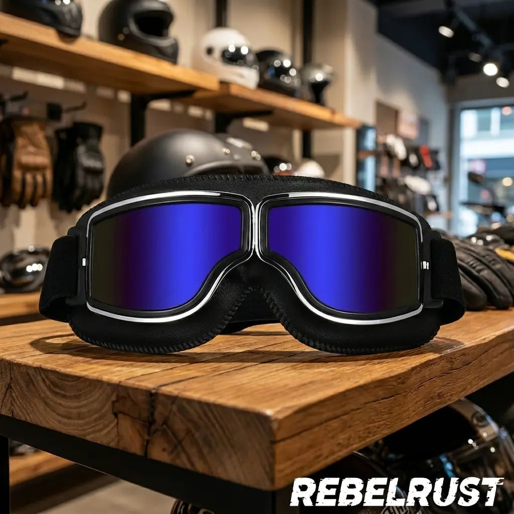 Black Leather Frame Blue Color