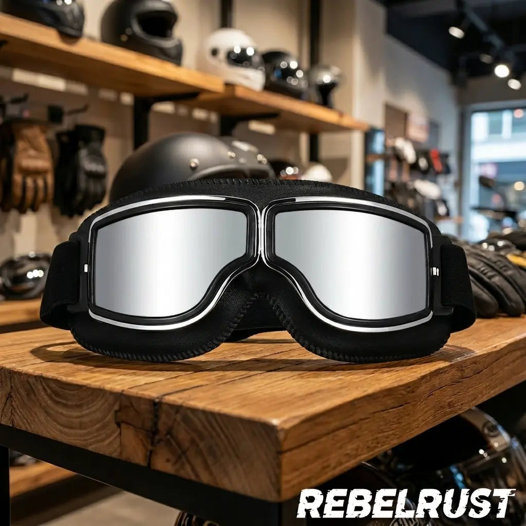 Black Leather Frame Silver
