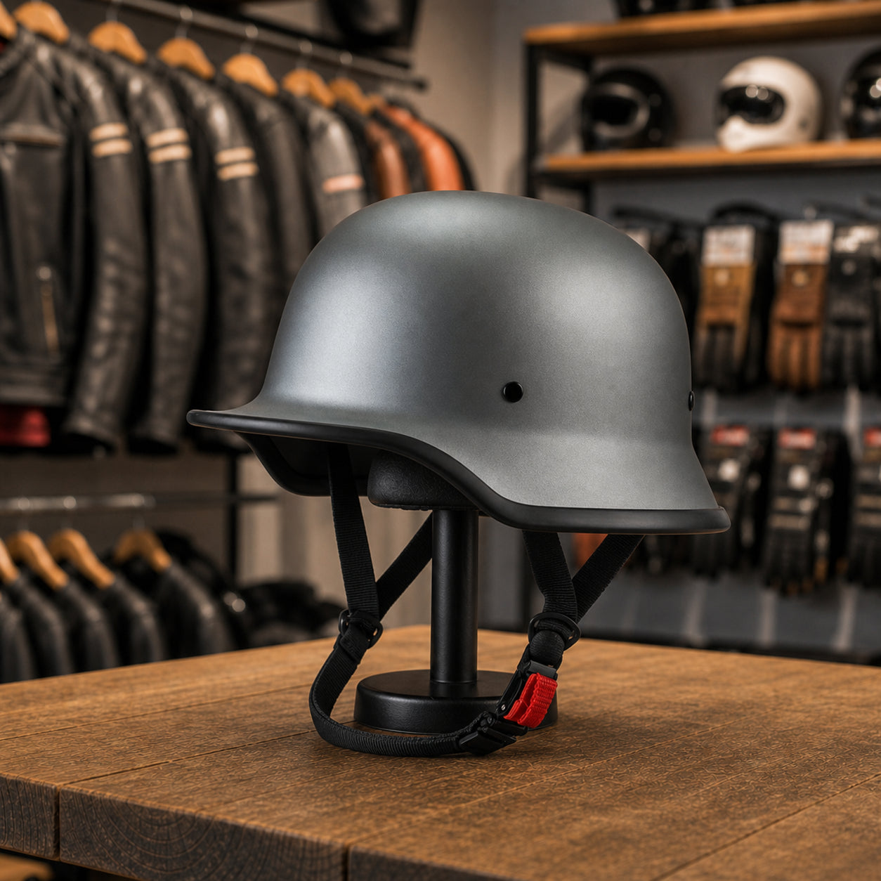 REBELRUST Vintage German Helmet - Matte Grey