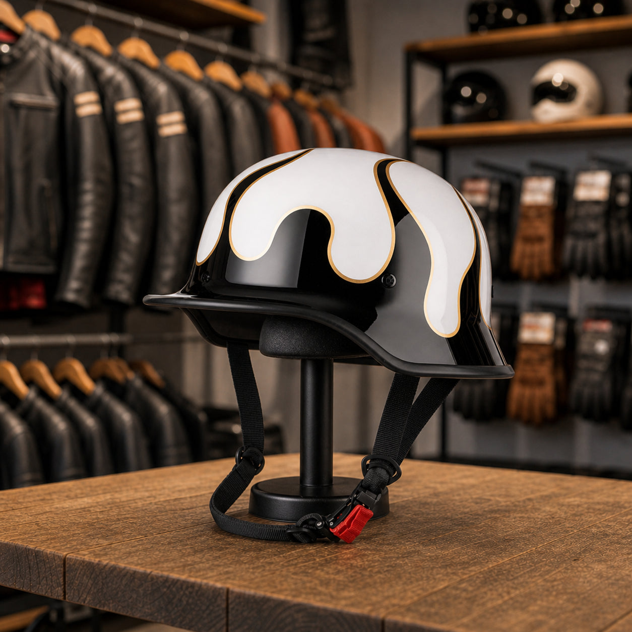 REBELRUST Vintage German Helmet - White Flame